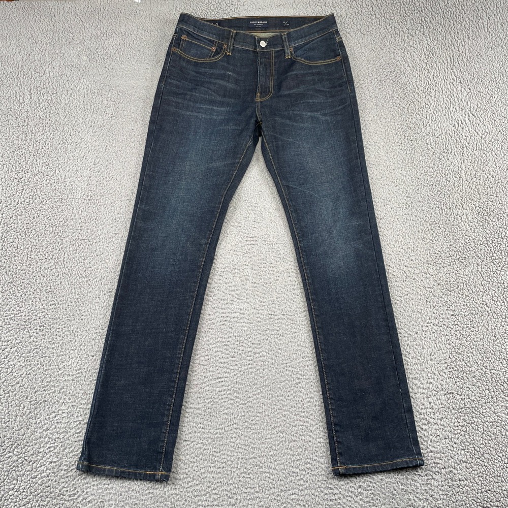 Lucky Brand Jeans Mens 32x34 Blue 410 Athletic Slim Dark Wash Stretch Denim